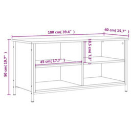 Berkfield Industrial Tv Cabinet Grey Sonoma 100X40X50 Cm Engineered Wood - thumbnail 9