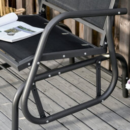 Outsunny Outdoor Gliding Swing Chair Garden Seat W/ Mesh Seat Curved Back Steel - thumbnail 8