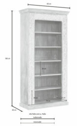 Dorel Home Malati 6 Shelf Bookcase In Mango Wood Cream - thumbnail 7
