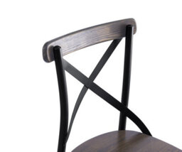 Nordlys Set Of 2 Metal And Gray Wood Dining Chairs Industrial Style Dining Room - thumbnail 5