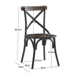 Nordlys Set Of 2 Metal And Gray Wood Dining Chairs Industrial Style Dining Room - thumbnail 6