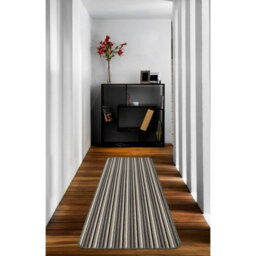 Silver Striped 8mm Thick Rectangle Mat For Living Room, Bathroom, Kitchen, Easy To Clean Striped Mat - 67Cm X 180Cm (Runner) - thumbnail 3