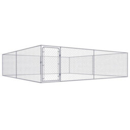 Walplus Outdoor Dog Kennel Galvanised Steel 4X4X1 M - thumbnail 1