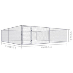 Walplus Outdoor Dog Kennel Galvanised Steel 4X4X1 M - thumbnail 5