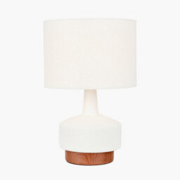 Pacific Lifestyle Wood Effect Textured Ceramic Table Lamp - thumbnail 2