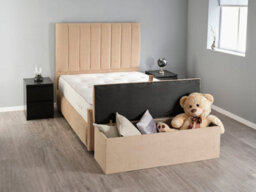 Divan Base Direct Altair Ottoman Storage Box 6Ft Super King - Plush Velvet Beige - thumbnail 5