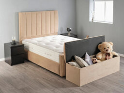 Divan Base Direct Altair Ottoman Storage Box 6Ft Super King - Plush Velvet Beige - thumbnail 4