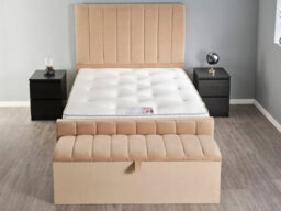 Divan Base Direct Altair Ottoman Storage Box 6Ft Super King - Plush Velvet Beige - thumbnail 7