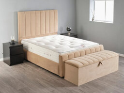 Divan Base Direct Altair Ottoman Storage Box 6Ft Super King - Plush Velvet Beige - thumbnail 2