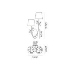 Luminosa Lighting Luminosa Andrea Wall Light, Polished Chrome, White Shades, Black Crystal Droplets - thumbnail 2
