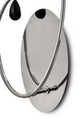 Luminosa Lighting Luminosa Andrea Wall Light, Polished Chrome, White Shades, Black Crystal Droplets - thumbnail 3