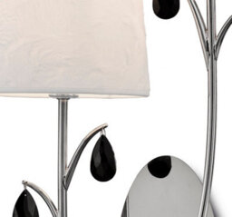 Luminosa Lighting Luminosa Andrea Wall Light, Polished Chrome, White Shades, Black Crystal Droplets - thumbnail 5