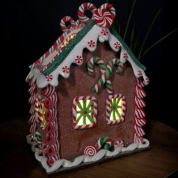 Samuel Alexander 23Cm Battery Operated Led Christmas Gingerbread Candy Chalet Decoration - thumbnail 5