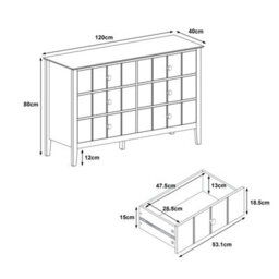 Melody Maison Sage Green 6 Drawer Chest Of Drawers & Pair Of One Drawer Bedside Tables - Padstowe Sage Green Range - thumbnail 7