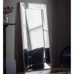 Xample Gallery Ferrara Leaner Mirror 91 X 182Cm - Silver Finish Wide Bevelled Frame, Large Rectangular Wall Or Floor Mirror - thumbnail 1