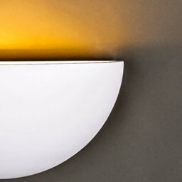 Harper Living Ceramic Wall Light Bowl Shaped, Uplighter White Paintable Finish E14 Socket (No Bulb) - thumbnail 3