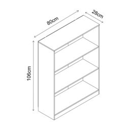 Hadwell Matt White Oak Effect 3 Shelf Rectangular Bookcase, (H)1065mm (W)800mm - thumbnail 7