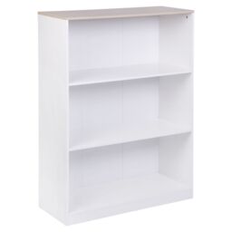 Hadwell Matt White Oak Effect 3 Shelf Rectangular Bookcase, (H)1065mm (W)800mm - thumbnail 2