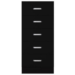 Fwstyle Tunis Black 5 Drawer Chest Of Drawers Modern Bedroom Furniture (H) 90 (W) 40 (D) 40Cm - thumbnail 6