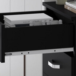 Fwstyle Tunis Black 5 Drawer Chest Of Drawers Modern Bedroom Furniture (H) 90 (W) 40 (D) 40Cm - thumbnail 5