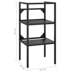 Berkfield Bathroom Washbasin Frame Black 40X38X83 Cm Iron - thumbnail 7