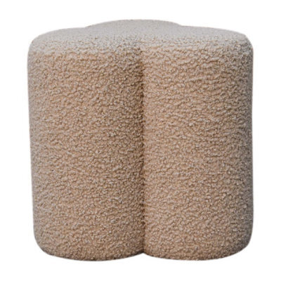 Artisan Furniture Solid Wood Mud Boucle Clover Footstool - image 1