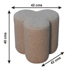 Artisan Furniture Solid Wood Mud Boucle Clover Footstool - thumbnail 9