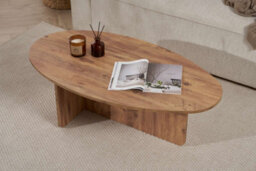 Decortie Orba Oval Coffee Table Rustic Oak Effect 120 X 65 X 40 Cm - thumbnail 8