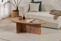 Decortie Orba Oval Coffee Table Rustic Oak Effect 120 X 65 X 40 Cm - thumbnail 3