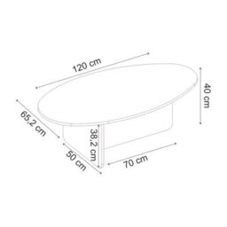 Decortie Orba Oval Coffee Table Rustic Oak Effect 120 X 65 X 40 Cm - thumbnail 4