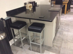 Lamboro Cube Single Kitchen Bar Stool, Fixed Satin Varnish Legs And Footrest, Extra Padded Seat, Breakfast Bar & Home Barstool, Black - thumbnail 7