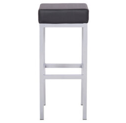 Lamboro Cube Single Kitchen Bar Stool, Fixed Satin Varnish Legs And Footrest, Extra Padded Seat, Breakfast Bar & Home Barstool, Black - thumbnail 3
