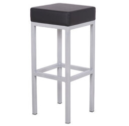 Lamboro Cube Single Kitchen Bar Stool, Fixed Satin Varnish Legs And Footrest, Extra Padded Seat, Breakfast Bar & Home Barstool, Black - thumbnail 2