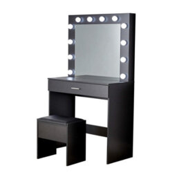 Home Source Ella Black Dressing Table With Stool And Led Lights Mirror - thumbnail 8