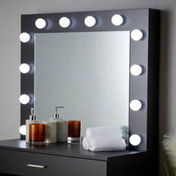 Home Source Ella Black Dressing Table With Stool And Led Lights Mirror - thumbnail 5