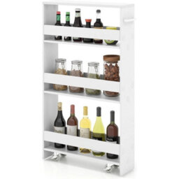 White 4-Tier Storage Trolley Kitchen Cart Narrow Space Utility Shelving - thumbnail 1
