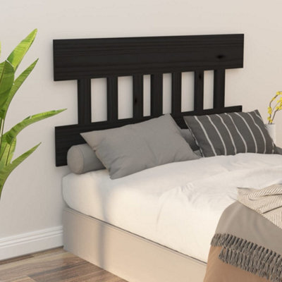 Berkfield Bed Headboard Black 203.5X3X81 Cm Solid Wood Pine - image 1