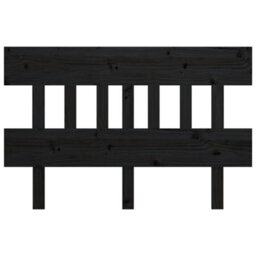 Berkfield Bed Headboard Black 203.5X3X81 Cm Solid Wood Pine - thumbnail 3