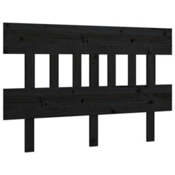 Berkfield Bed Headboard Black 203.5X3X81 Cm Solid Wood Pine - thumbnail 2