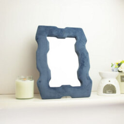 Serenityy Soft Squiggly Mirror, Chunky Velvet Frame, Royal Blue, 30.5 X 22.5 X 2.3 Cm - thumbnail 2