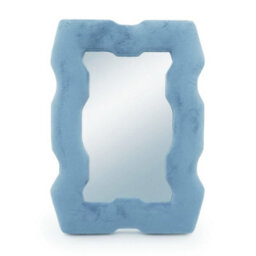 Serenityy Soft Squiggly Mirror, Chunky Velvet Frame, Royal Blue, 30.5 X 22.5 X 2.3 Cm