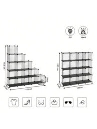 LEDREM 16 Cube Metal Wire Storage Organiser, Diy Closet Cabinet And Modular Shelving Grids, Wire Mesh Shelves And Rack - thumbnail 4