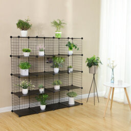 LEDREM 16 Cube Metal Wire Storage Organiser, Diy Closet Cabinet And Modular Shelving Grids, Wire Mesh Shelves And Rack - thumbnail 7