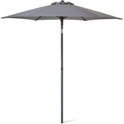 Sunmer 2M Push-Up Garden Parasol Sun Shading Umbrella With Tilt, Water Repellent Polyester, Powder-Coated Steel Frame - Grey - thumbnail 1