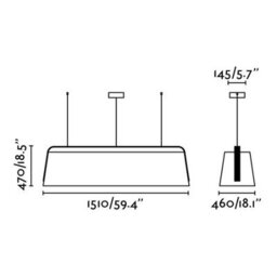 Luminosa Lighting Luminosa Stood 5 Light Ceiling Pendant Bar Black And Cherry Wood, E27 - thumbnail 3