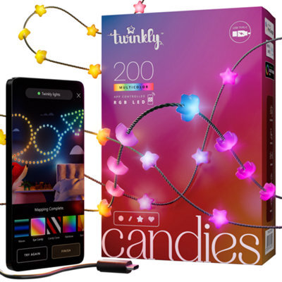 Twinkly Strings Usb-C 200 Star-Shaped Rgb Leds, Green Wire - image 1