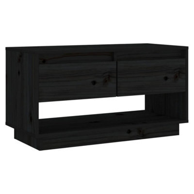Vidaxl Tv Cabinet Black 74X34X40 Cm Solid Wood Pine Tv Cabinets - image 1