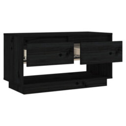 Vidaxl Tv Cabinet Black 74X34X40 Cm Solid Wood Pine Tv Cabinets - thumbnail 4