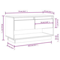 Vidaxl Tv Cabinet Black 74X34X40 Cm Solid Wood Pine Tv Cabinets - thumbnail 3