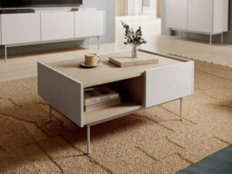 Arte Sleek Cashmere Beige Coffee Table (H450mmw970mm D650mm) - Living Room Furniture With Practical Drawers